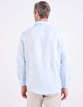 Camisa de vestir Ábito de lino manga larga para hombre