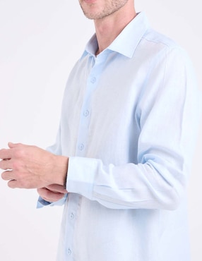 Camisa de vestir Ábito de lino manga larga para hombre