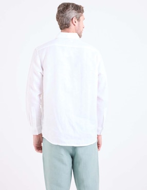 Camisa de vestir Ábito de lino manga larga para hombre