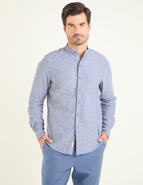 Camisa casual Costavana de algodón manga larga para hombre