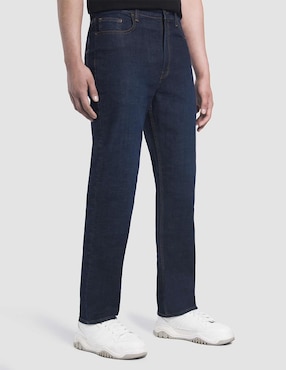 Jeans straight Oggi Jeans Power lavado obscuro para hombre