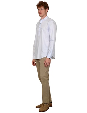Camisa casual Ferrioni de algodón manga larga para hombre