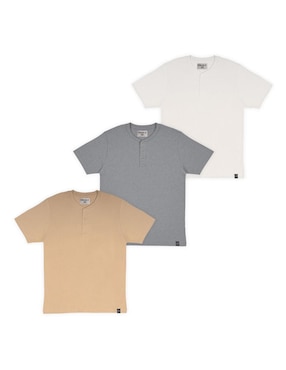 Playera Forever 21 cuello henley para hombre