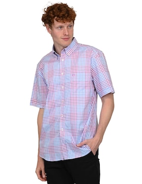 Camisa casual Ferrioni de algodón manga corta para hombre