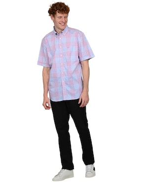 Camisa casual Ferrioni de algodón manga corta para hombre