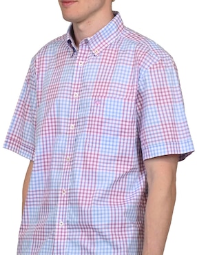 Camisa casual Ferrioni de algodón manga corta para hombre