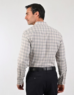 Camisa casual Sansabelt de algodón manga larga para hombre