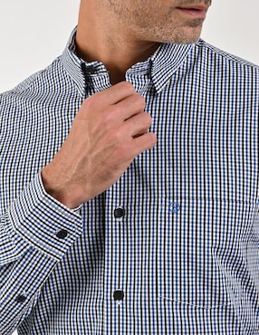 Camisa casual Sansabelt de algodón manga larga para hombre