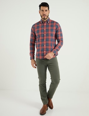 Camisa casual Polosur de algodón manga larga para hombre