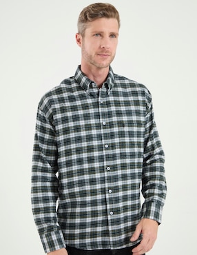 Camisa Cavalatti de franela manga larga para hombre