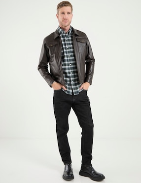 Camisa Cavalatti de franela manga larga para hombre