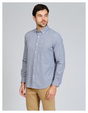 Camisa casual Original Penguin de algodón manga larga para hombre