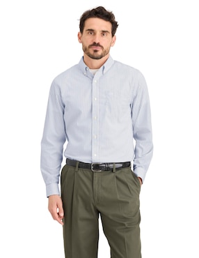 Camisa de vestir Dockers de algodón manga larga para hombre