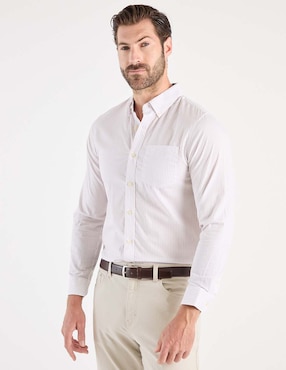 Camisa de vestir Dockers de algodón manga larga para hombre