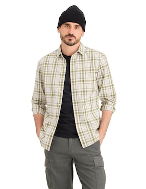 Camisa casual Dockers de algodón manga larga para hombre