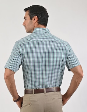 Camisa casual Sansabelt de algodón manga corta para hombre