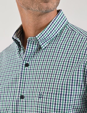 Camisa casual Sansabelt de algodón manga corta para hombre