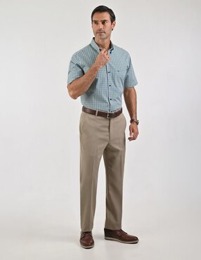 Camisa casual Sansabelt de algodón manga corta para hombre