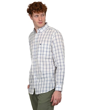 Camisa casual Ferrioni de algodón manga larga para hombre