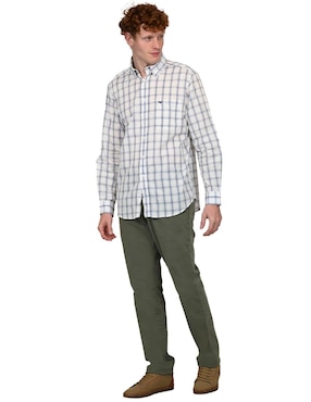 Camisa casual Ferrioni de algodón manga larga para hombre