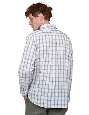 Camisa casual Ferrioni de algodón manga larga para hombre