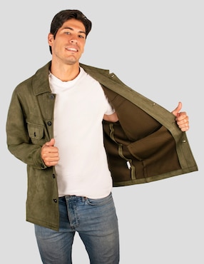 Chamarra casual Jbe de gamuza para hombre