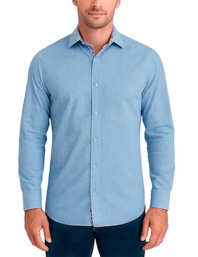 Camisa casual Cuadra manga larga para hombre