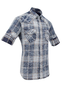Camisa casual Cuadra manga larga para hombre