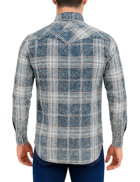 Camisa casual Cuadra manga larga para hombre