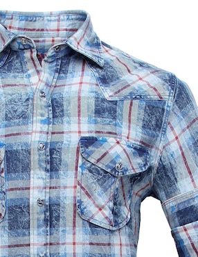 Camisa casual Cuadra manga larga para hombre