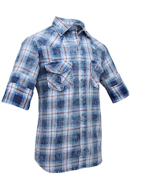 Camisa casual Cuadra manga larga para hombre