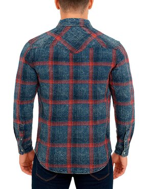 Camisa casual Cuadra manga larga para hombre