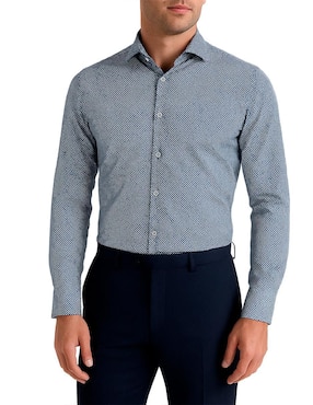 Camisa casual Cuadra manga larga para hombre