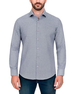 Camisa casual Cuadra manga larga para hombre