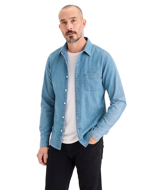 Camisa casual Dockers de algodón manga larga para hombre