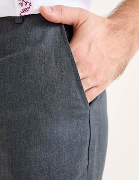 Pantalón de vestir slim Ábito de lino para hombre