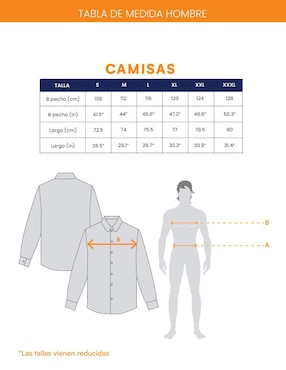 Camisa casual 98 Coast Av de lino manga larga para hombre