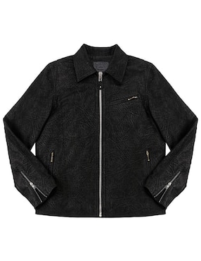Chamarra para motociclista Lastwolf de piel con bolsillos para hombre
