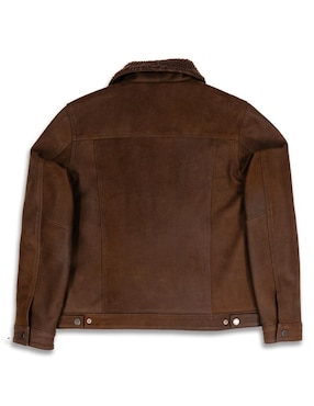 Chamarra casual Lastwolf de piel con bolsillos para hombre