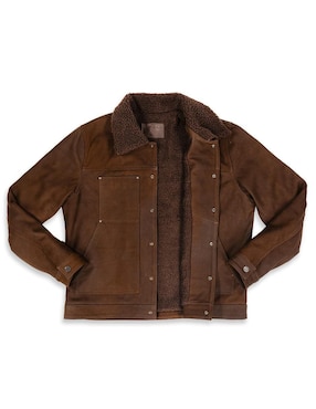 Chamarra casual Lastwolf de piel con bolsillos para hombre