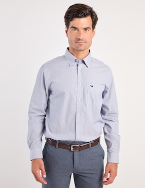 Camisa casual Ferrioni de algodón manga larga para hombre