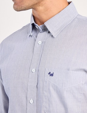 Camisa casual Ferrioni de algodón manga larga para hombre