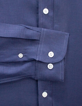 Camisa casual 98 Coast Av de lino manga larga para hombre