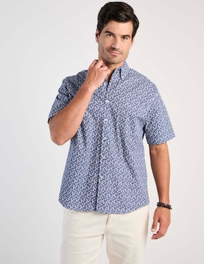 Camisa casual Cavalatti de algodón manga corta para hombre