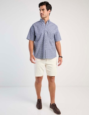 Camisa casual Cavalatti de algodón manga corta para hombre
