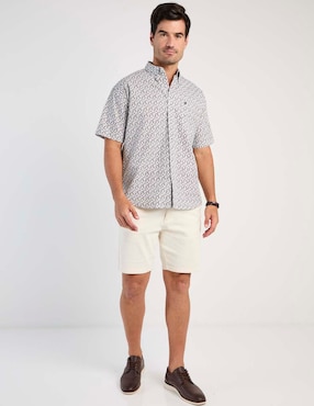 Camisa casual Cavalatti de algodón manga corta para hombre
