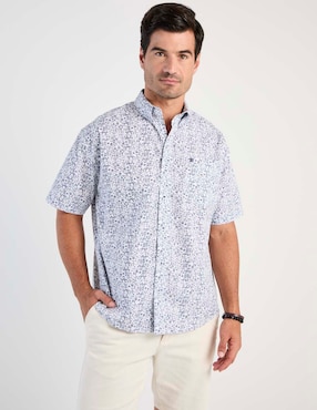 Camisa casual Cavalatti de algodón manga corta para hombre