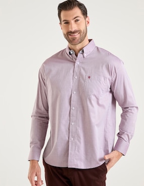 Camisa casual Cavalatti de algodón manga larga para hombre