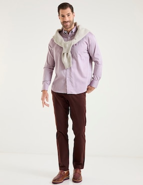 Camisa casual Cavalatti de algodón manga larga para hombre