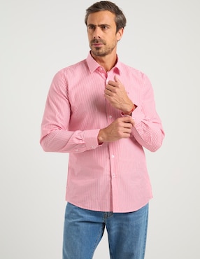 Camisa casual Oscar de la Renta de algodón manga larga para hombre